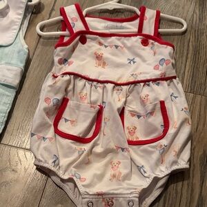 Adorable Baby Romper with Red Trim for Fourth of July 18month (rack)
